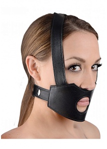 XR BRANDS Master Series - KNEBEL z dziurą na usta + DILDO