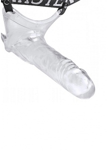 XR BRANDS Master Series - Przezroczyste DILDO przedłużające NA GUMIE