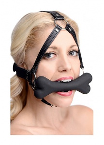 XR Brands Master Series - KNEBEL do ust psia kość PASKI na głowę