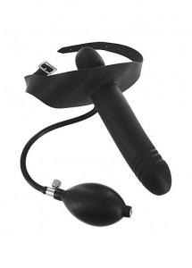 XR Brands Master Series - KNEBEL z DILDO pompowany