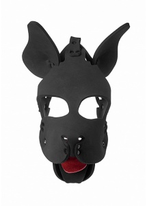 XR Brands Master Series - MASKA pies bondage BDSM Neoprenowa z językiem