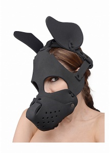 XR Brands Master Series - MASKA pies bondage BDSM Neoprenowa z językiem