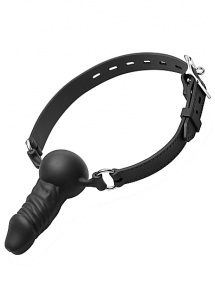 XR Brands Master Series - Opaska z dildo do penetracji GŁOWĄ
