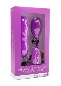 Ouch! - Pompowane dildo analne wtyczka - Inflatable Vibrating Silicone