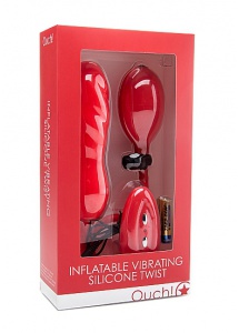 Ouch! - Pompowane dildo analne wtyczka - Inflatable Vibrating Silicone