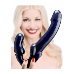 XR Brands Strap-U - DILDO podwójne DO strap on CZARNE