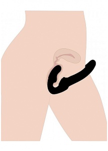 XR Brands Strap-U - DILDO podwójne DO strap on CZARNE