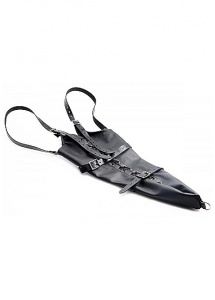 XR BRANDS STRICT - długie SKÓRZANE KAJDANKI rękawy BONDAGE