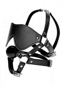 XR BRANDS STRICT - KNEBEL z maską na oczy BDSM