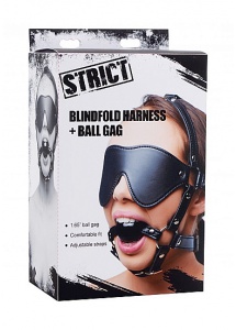 XR BRANDS STRICT - KNEBEL z maską na oczy BDSM