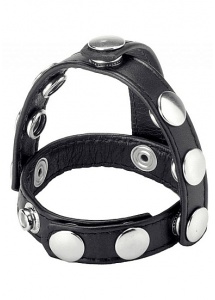 XR BRANDS STRICT - Uprząż z dildo i jądrami 