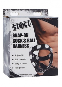 XR BRANDS STRICT - Uprząż z dildo i jądrami 