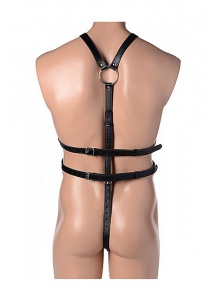 XR BRANDS STRICT - Uprząż do całego ciała z pierścieniem