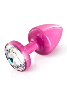 Zdobiony plug analny - Diogol Anni Butt Plug Round Pink 30 mm Okrągły Różowy