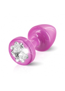 Zdobiony plug analny - Diogol Anni R Butt Plug Clover Pink 25 mm Koniczyna Różowy