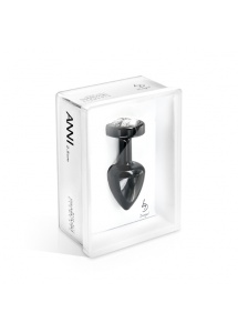 Zdobiony plug analny - Diogol Anni R Butt Plug Clover Black 25 mm Koniczyna Czarny