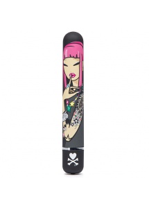 Ozdobiony wibrator klasyczny - Tokidoki Classic Vibrator  Black Pink Lipstick Woman