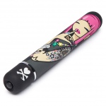 Ozdobiony wibrator klasyczny - Tokidoki Classic Vibrator  Black Pink Lipstick Woman
