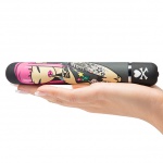 Ozdobiony wibrator klasyczny - Tokidoki Classic Vibrator  Black Pink Lipstick Woman