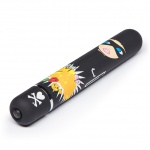 Ozdobiony wibrator klasyczny - Tokidoki Classic Vibrator  Black Robber Woman