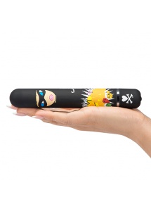 Ozdobiony wibrator klasyczny - Tokidoki Classic Vibrator  Black Robber Woman
