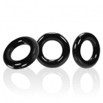 Zestaw 3 pierścienie na penisa - Oxballs Willy Rings 3-pack   Czarny