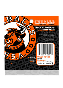 Zestaw 3 pierścienie na penisa - Oxballs Willy Rings 3-pack   Czarny