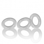 Zestaw 3 pierścienie na penisa - Oxballs Willy Rings 3-pack   Przezroczysty