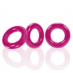 Zestaw 3 pierścienie na penisa - Oxballs Willy Rings 3-pack   Różowy