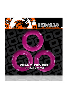 Zestaw 3 pierścienie na penisa - Oxballs Willy Rings 3-pack   Różowy