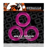 Zestaw 3 pierścienie na penisa - Oxballs Willy Rings 3-pack   Różowy