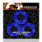 Zestaw 3 pierścienie na penisa - Oxballs Willy Rings 3-pack   Niebieski