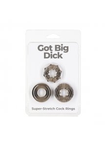 Zestaw 3 pierścienie na penisa - PowerBullet Got Big Dick 3 Pack Rings  