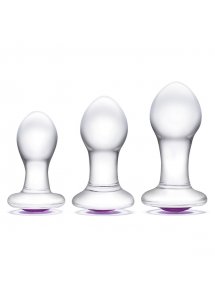 Zestaw 3 szklanych korków analnych - Glas Bling Bling Glass 3 pc Anal Training Kit