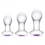 Zestaw 3 szklanych korków analnych - Glas Bling Bling Glass 3 pc Anal Training Kit