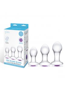 Zestaw 3 szklanych korków analnych - Glas Bling Bling Glass 3 pc Anal Training Kit
