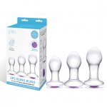 Zestaw 3 szklanych korków analnych - Glas Bling Bling Glass 3 pc Anal Training Kit