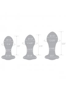 Zestaw 3 szklanych korków analnych - Glas Bling Bling Glass 3 pc Anal Training Kit