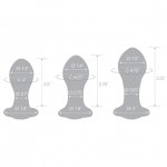 Zestaw 3 szklanych korków analnych - Glas Bling Bling Glass 3 pc Anal Training Kit