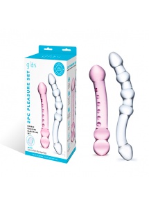 Zestaw dildo szklanych - Glas Pleasure Set Double Pleasure Glass Dildo Set  
