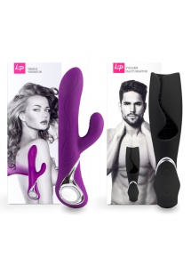 Zestaw dla par wibrator plus masturbator - LoversPremium Venus & Vulcan Couples Set  Fioletowy i Czarny