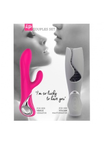 Zestaw dla par wibrator plus masturbator - LoversPremium Venus & Vulcan Couples Set  Szary i Różowy