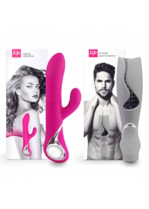 Zestaw dla par wibrator plus masturbator - LoversPremium Venus & Vulcan Couples Set  Szary i Różowy
