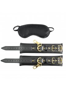 Zestaw kajdanki plus opaska - Sportsheets Cuffs and Blindfold Set Special Edition  