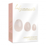 Zestaw kamiennych jajeczek yoni waginalnych - La Gemmes Yoni Egg S-M-L  Różowy kwarc