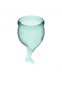 Zestaw kubeczków menstruacyjnych - Satisfyer Feel Secure Menstrual Cup Ciemny zielony