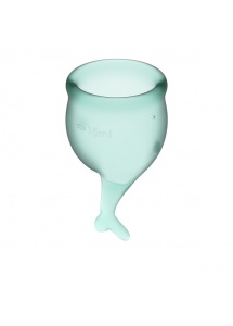 Zestaw kubeczków menstruacyjnych - Satisfyer Feel Secure Menstrual Cup Ciemny zielony