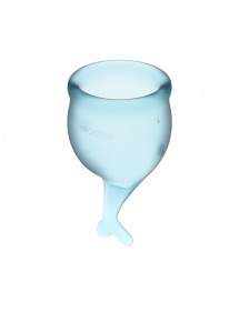 Zestaw kubeczków menstruacyjnych - Satisfyer Feel Secure Menstrual Cup Jasny niebieski