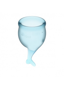 Zestaw kubeczków menstruacyjnych - Satisfyer Feel Secure Menstrual Cup Jasny niebieski