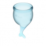 Zestaw kubeczków menstruacyjnych - Satisfyer Feel Secure Menstrual Cup Jasny niebieski